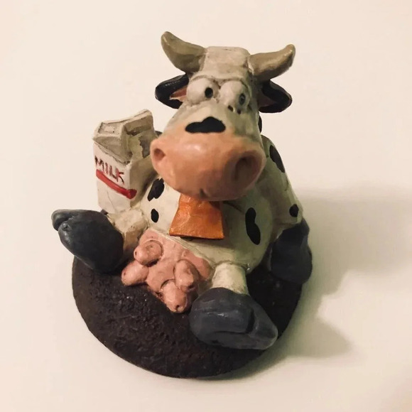 Vintage BFD Cow Figure Milk Carton Resin 2.5 Inch  Tall - Picture 12 of 13
